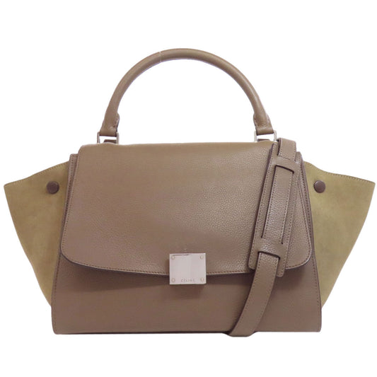CELINE Handbag leather Brown Trapeze 2WAY