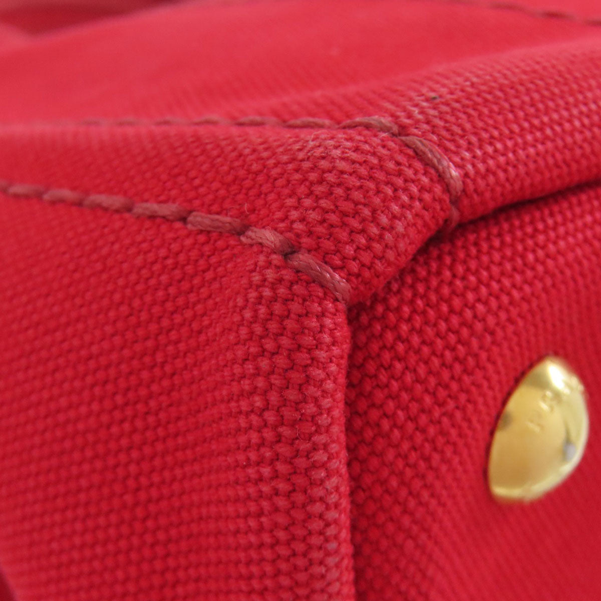 PRADA Handbag canvas Red Canapa mini 2 WAY