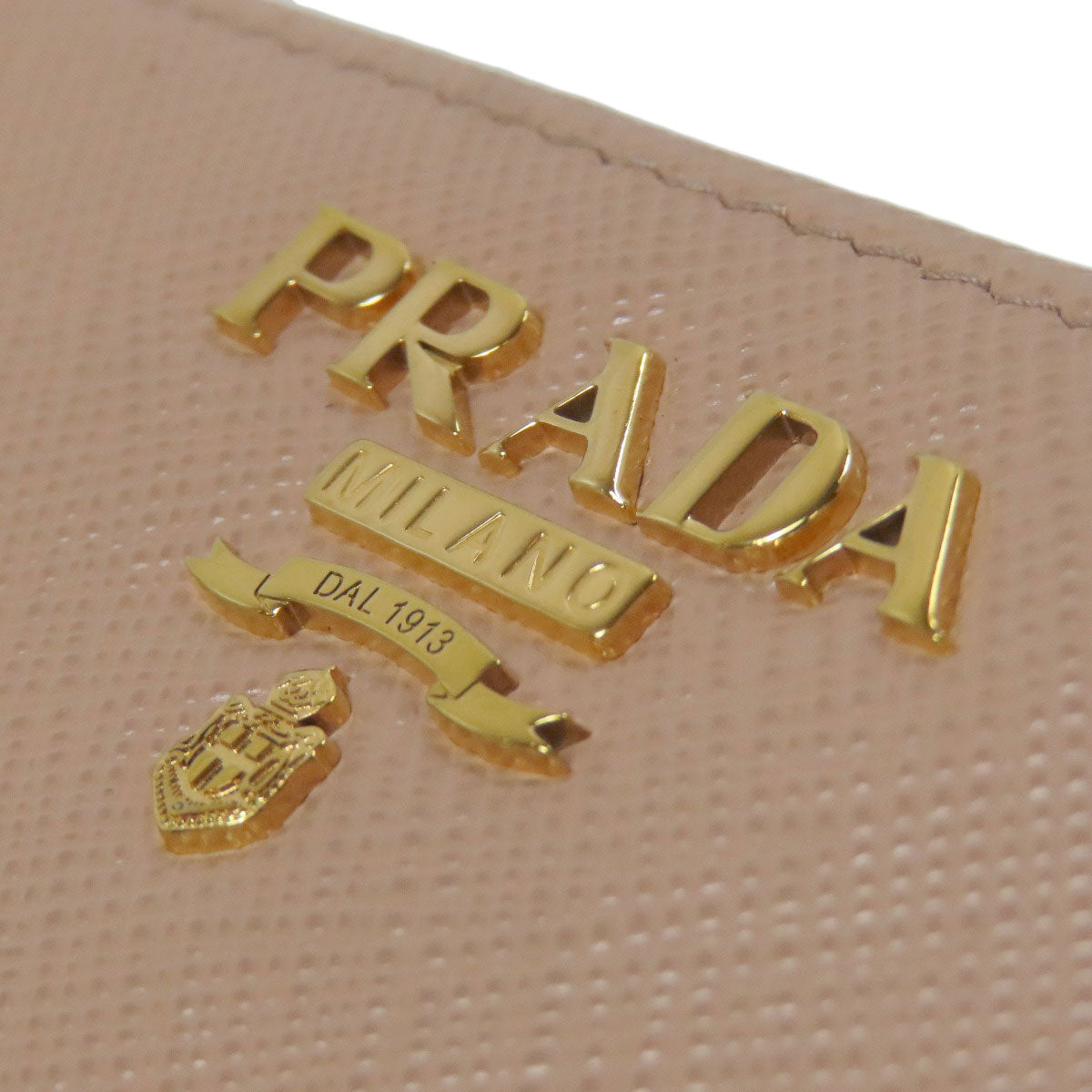 PRADA Bifold Wallet Safiano beige logo