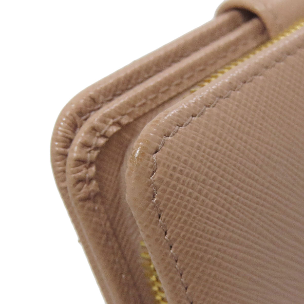 PRADA Bifold Wallet Safiano beige logo