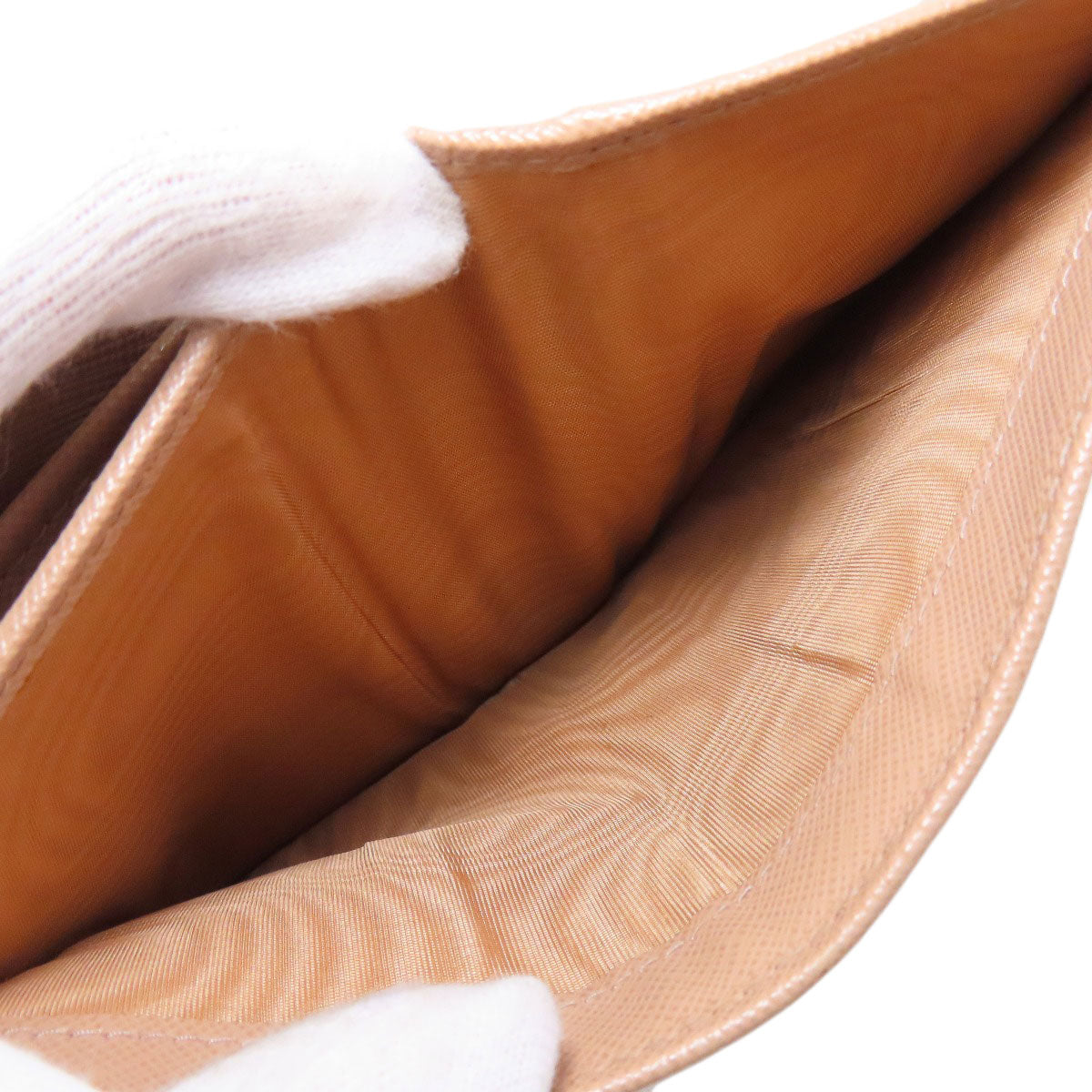 PRADA Bifold Wallet Safiano beige logo