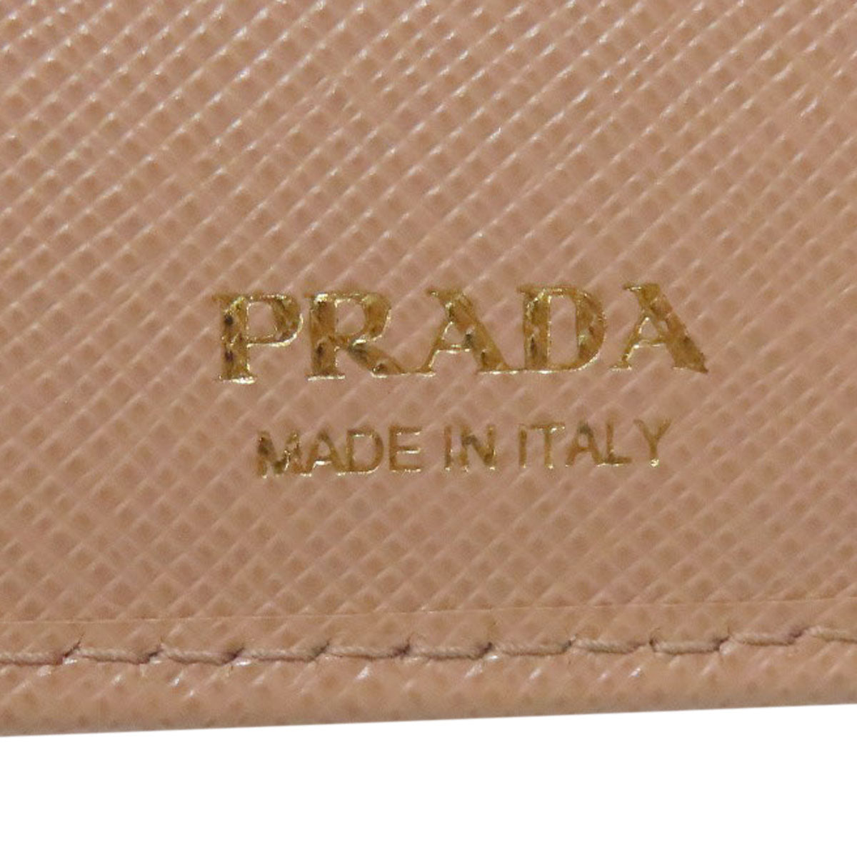 PRADA Bifold Wallet Safiano beige logo