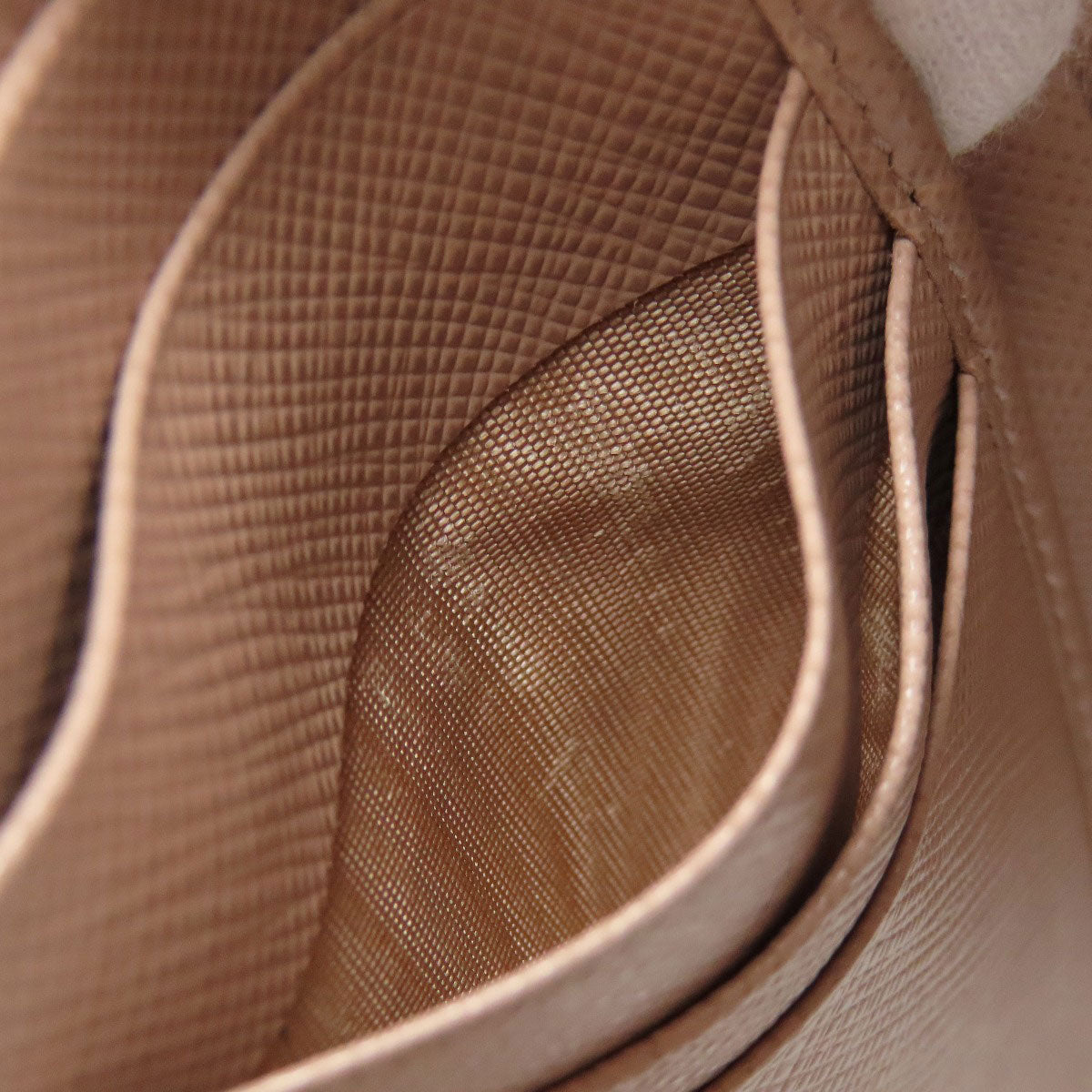 PRADA Bifold Wallet Safiano beige logo