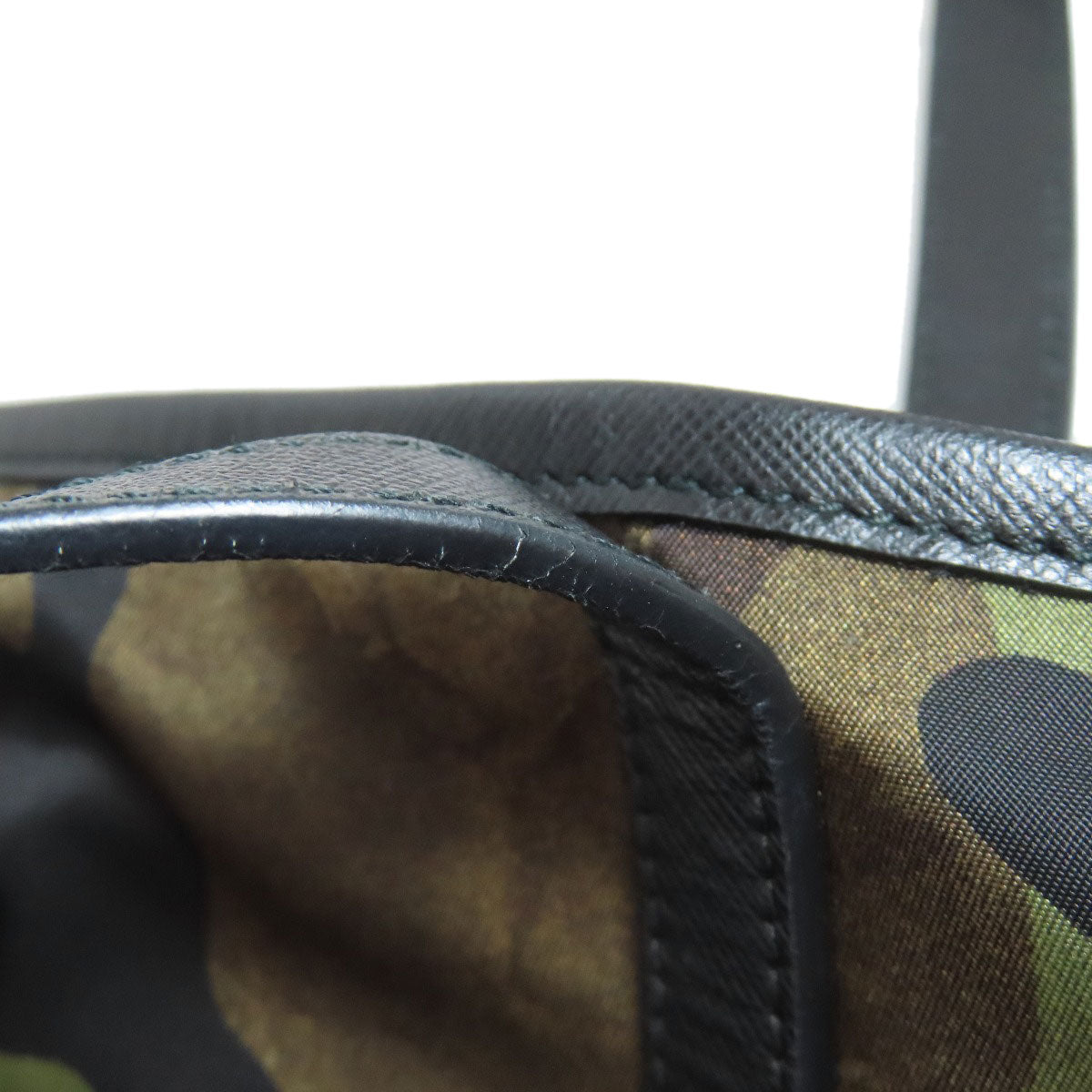 PRADA Tote Bag B4001T Nylon green Camouflage Pattern 2WAY