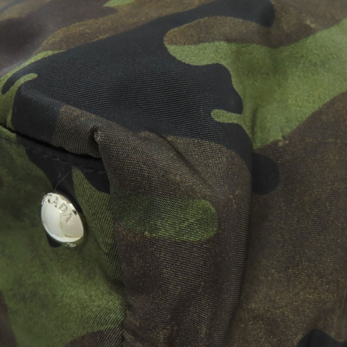 PRADA Tote Bag B4001T Nylon green Camouflage Pattern 2WAY