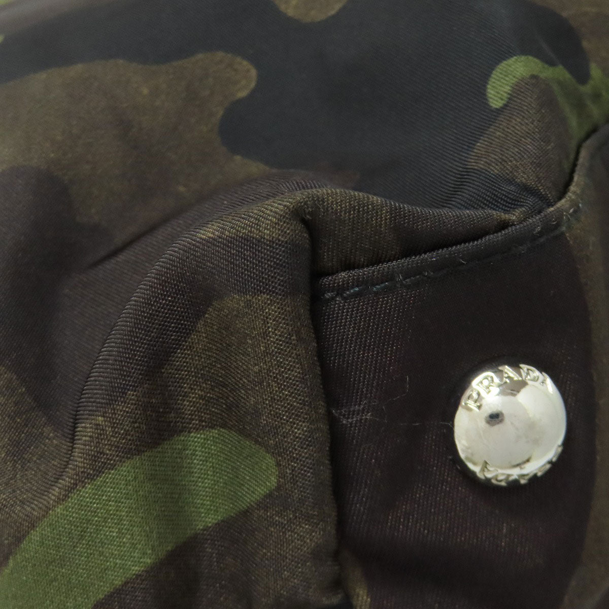 PRADA Tote Bag B4001T Nylon green Camouflage Pattern 2WAY