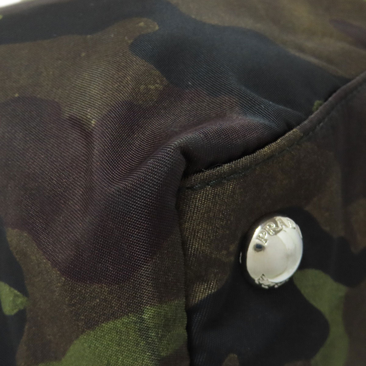 PRADA Tote Bag B4001T Nylon green Camouflage Pattern 2WAY