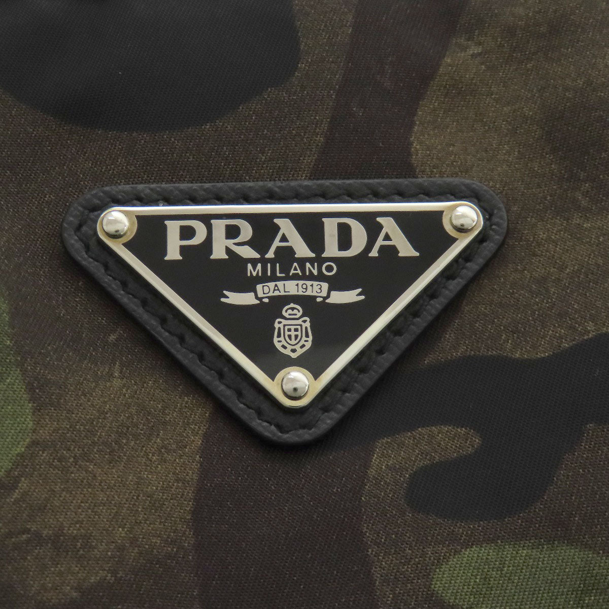 PRADA Tote Bag B4001T Nylon green Camouflage Pattern 2WAY