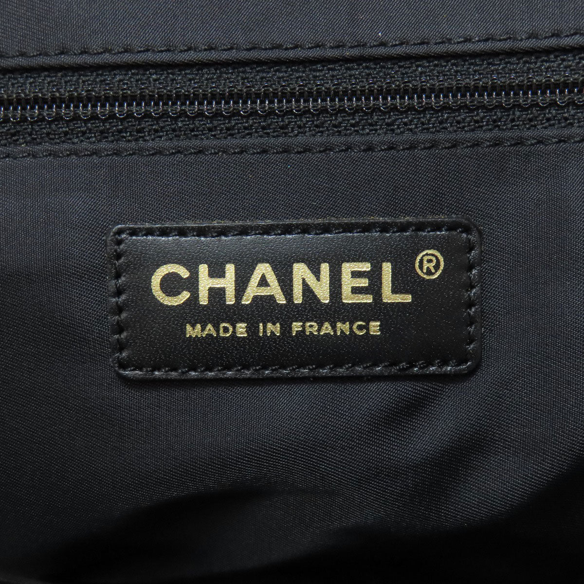 CHANEL Tote Bag Nylon jacquard black New Travel Line MM