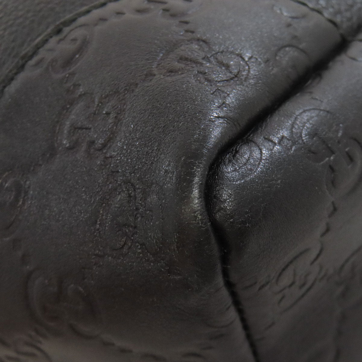 GUCCI Shoulder Bag 257301 leather black GG Signature Shima Outlet