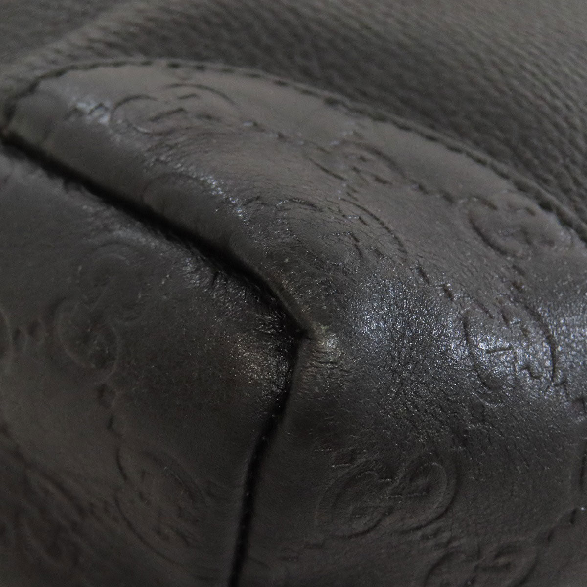 GUCCI Shoulder Bag 257301 leather black GG Signature Shima Outlet