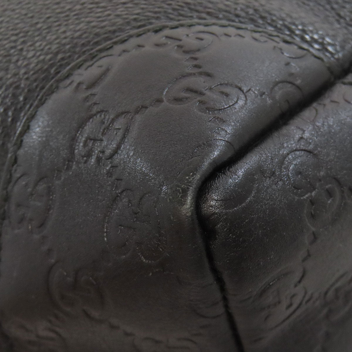 GUCCI Shoulder Bag 257301 leather black GG Signature Shima Outlet