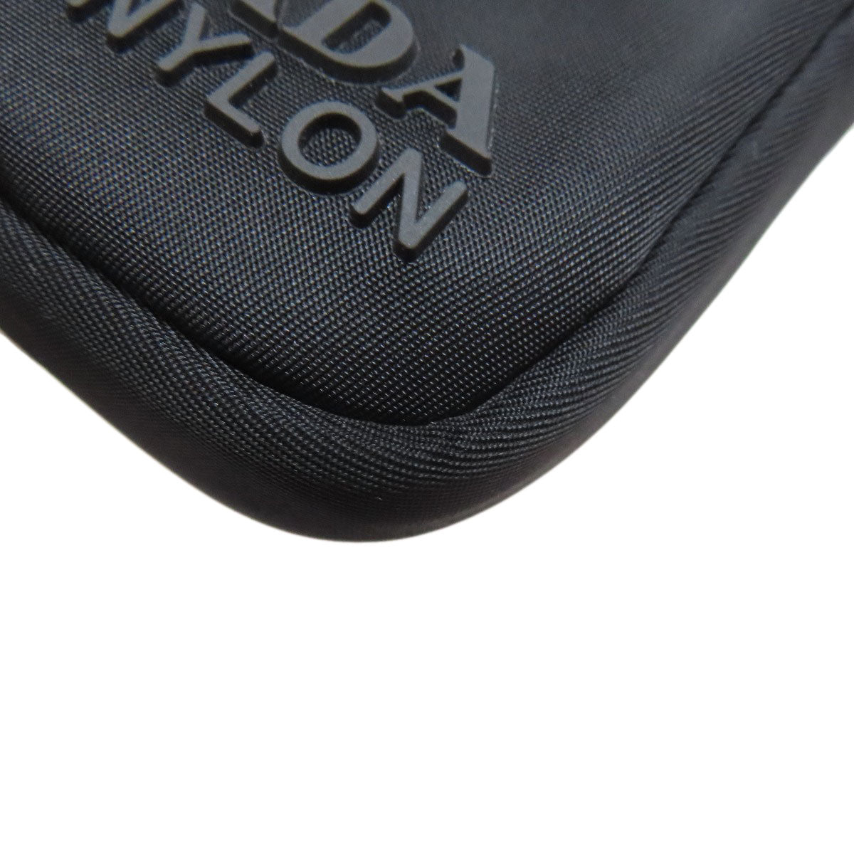 PRADA Accessory pouch Nylon black Logo Metal Mini Pouch RE NYLON