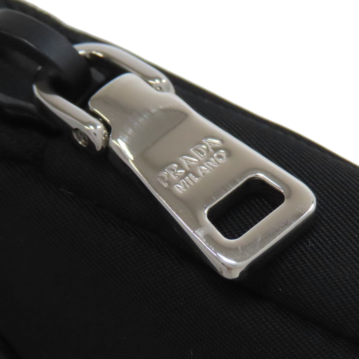 PRADA Accessory pouch Nylon black Logo Metal Mini Pouch RE NYLON