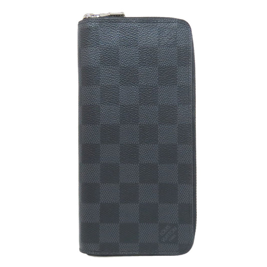 LOUIS VUITTON Long Wallet Purse Damier canvas black Zippy wallet ã» Vertical