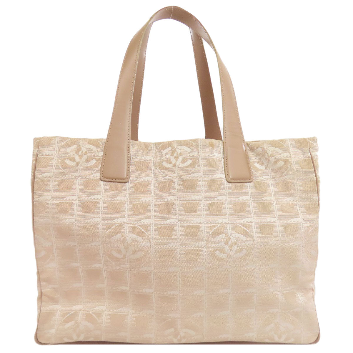 CHANEL Tote Bag Nylon jacquard beige New travel line