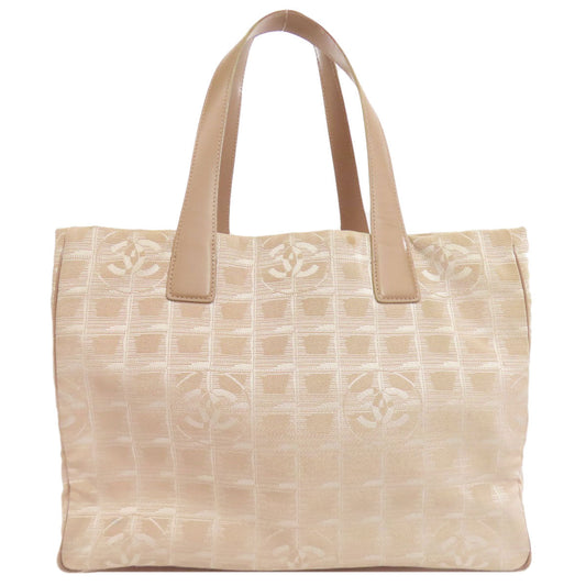 CHANEL Tote Bag Nylon jacquard beige New travel line