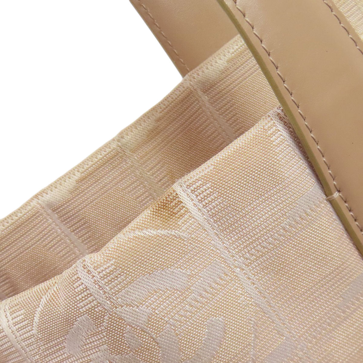 CHANEL Tote Bag Nylon jacquard beige New travel line