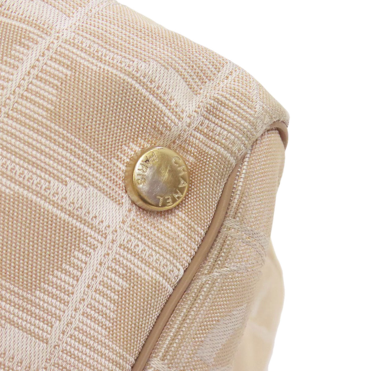 CHANEL Tote Bag Nylon jacquard beige New travel line