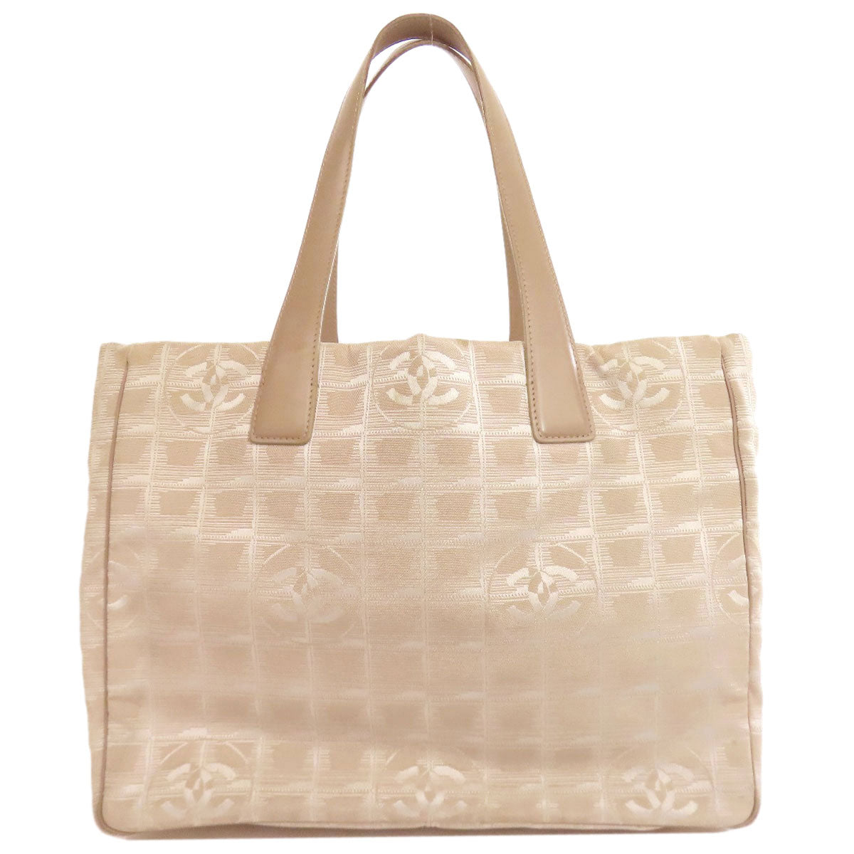 CHANEL Tote Bag Nylon jacquard beige New travel line