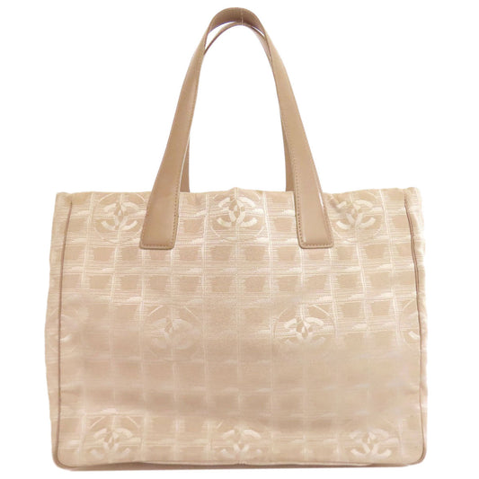 CHANEL Tote Bag Nylon jacquard beige New travel line
