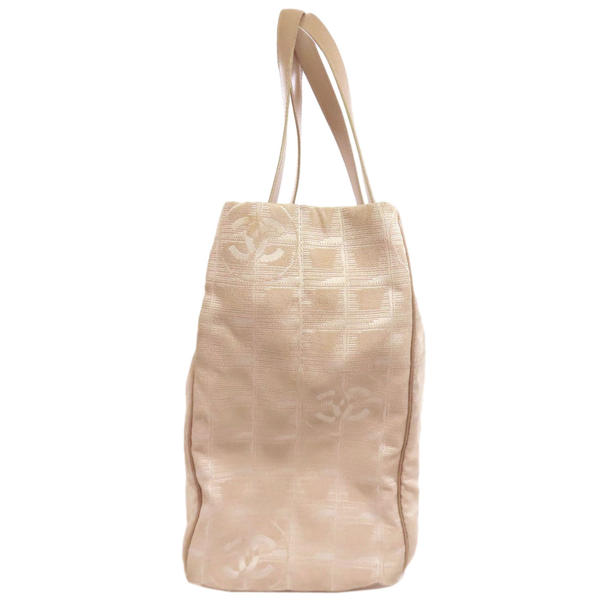 CHANEL Tote Bag Nylon jacquard beige New travel line