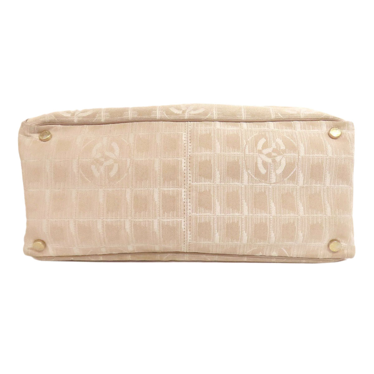 CHANEL Tote Bag Nylon jacquard beige New travel line