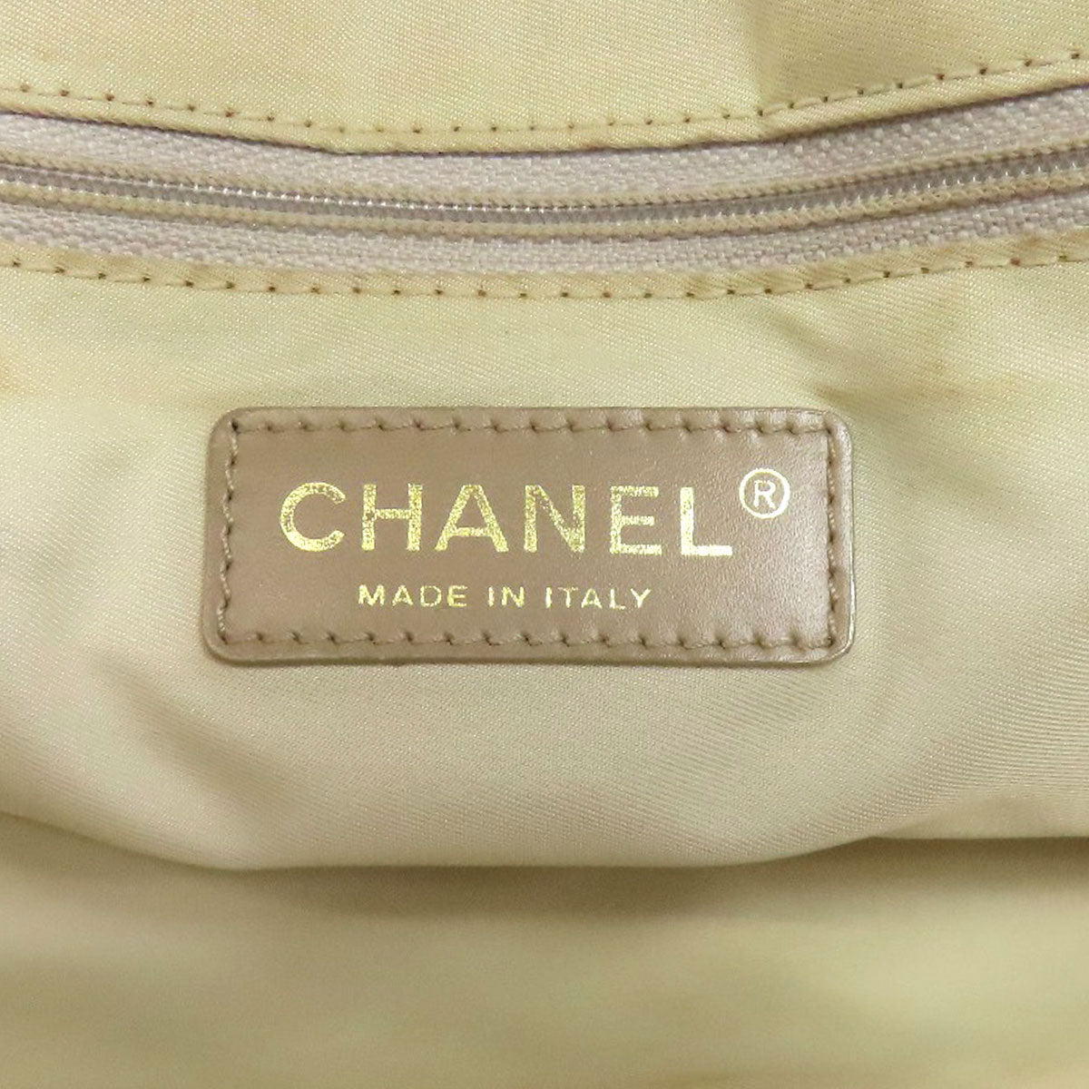 CHANEL Tote Bag Nylon jacquard beige New travel line