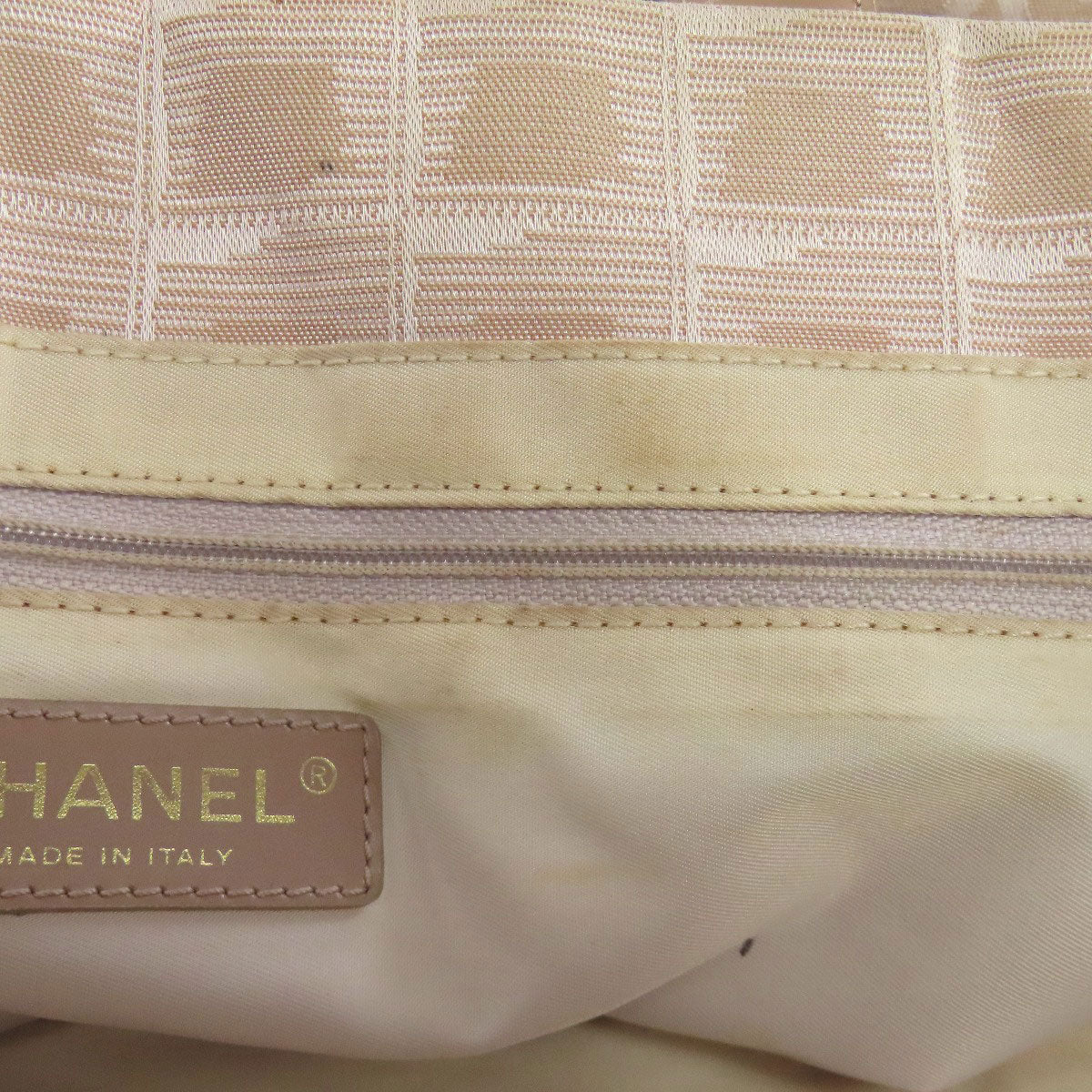 CHANEL Tote Bag Nylon jacquard beige New travel line