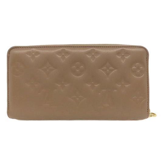 LOUIS VUITTON Long Wallet Purse M81511 lambskin Brown Zippy wallet