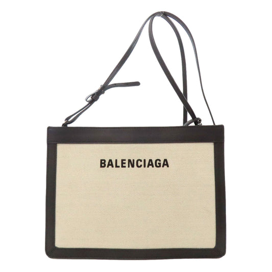 BALENCIAGA Shoulder Bag 339937 canvas white logo