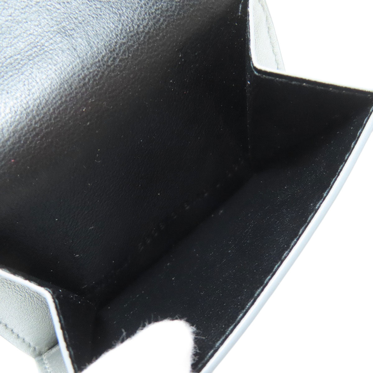BALENCIAGA Bifold Wallet leather Silver logo tri-fold wallet mini wallet