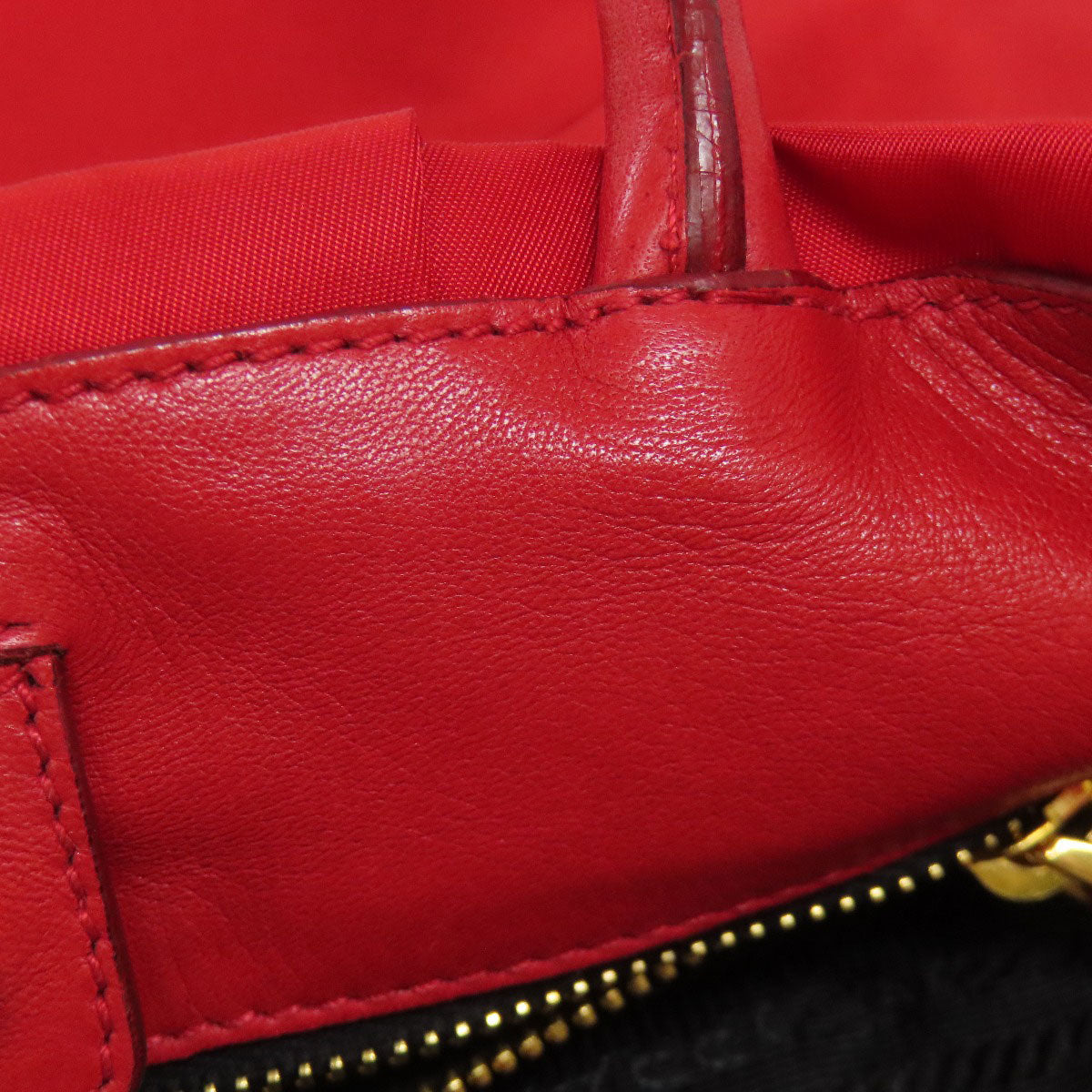 PRADA Handbag Nylon Red Fiocco