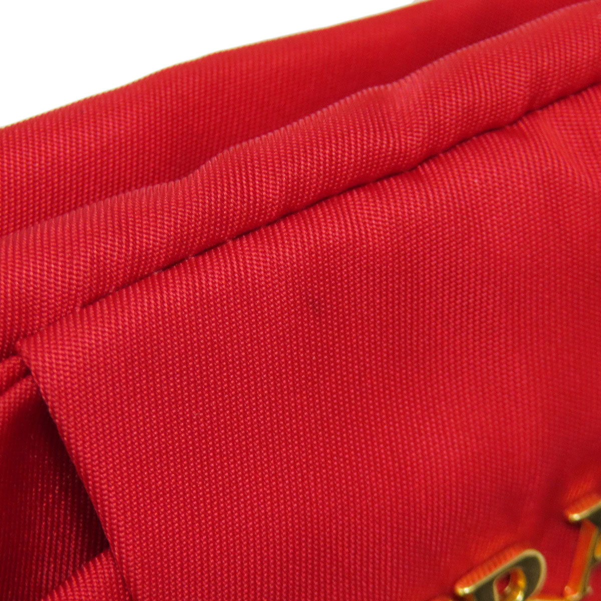 PRADA Handbag Nylon Red Fiocco
