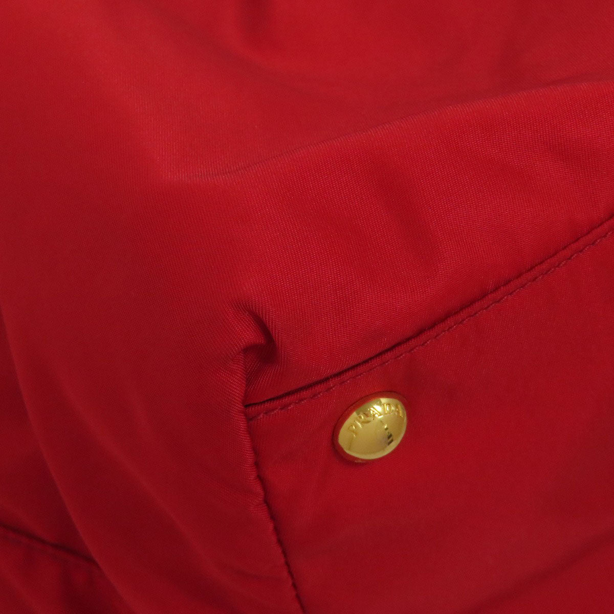 PRADA Handbag Nylon Red Fiocco