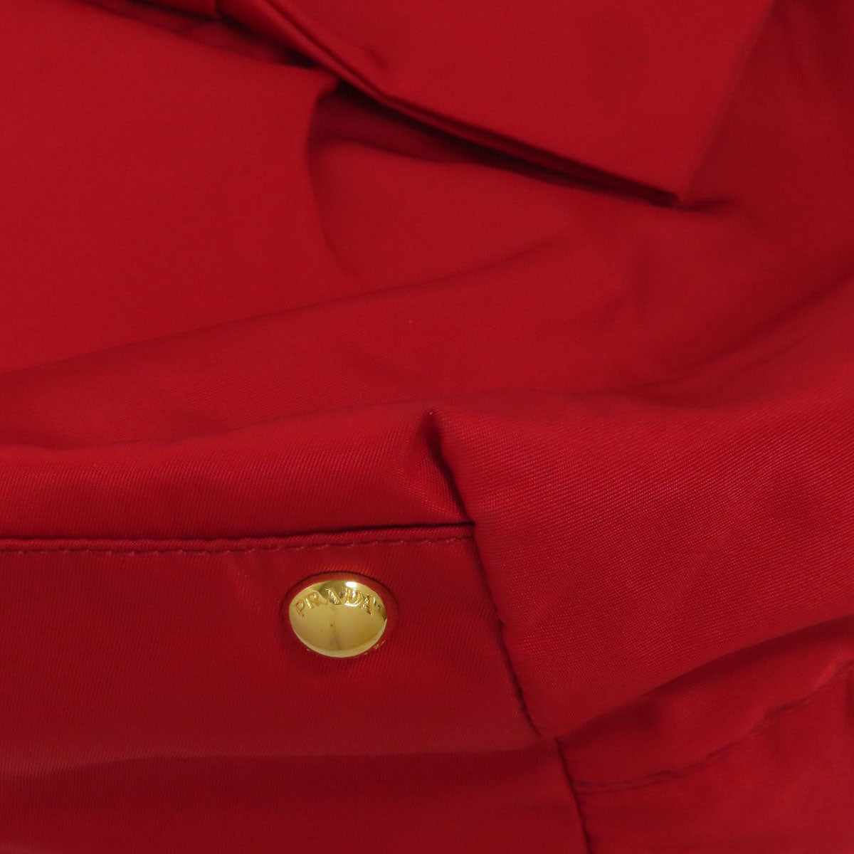 PRADA Handbag Nylon Red Fiocco