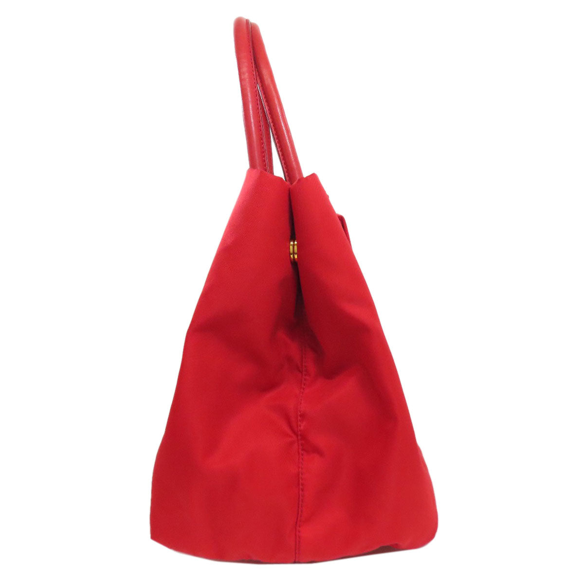 PRADA Handbag Nylon Red Fiocco