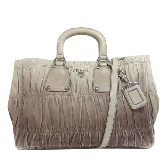 PRADA Handbag Calfskin gray 2WAY