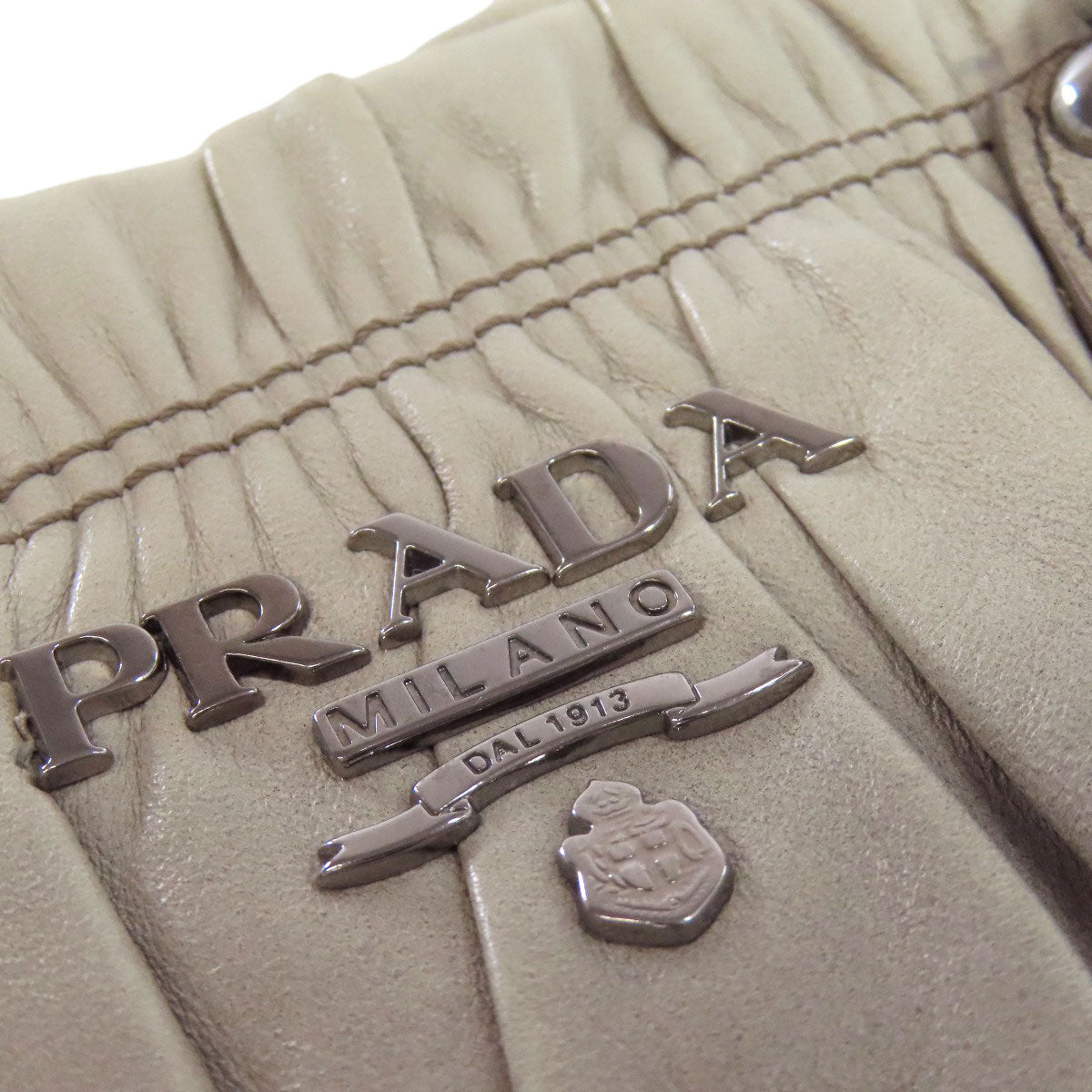 PRADA Handbag Calfskin gray 2WAY