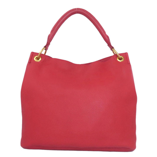 PRADA Shoulder Bag Calfskin Red one belt