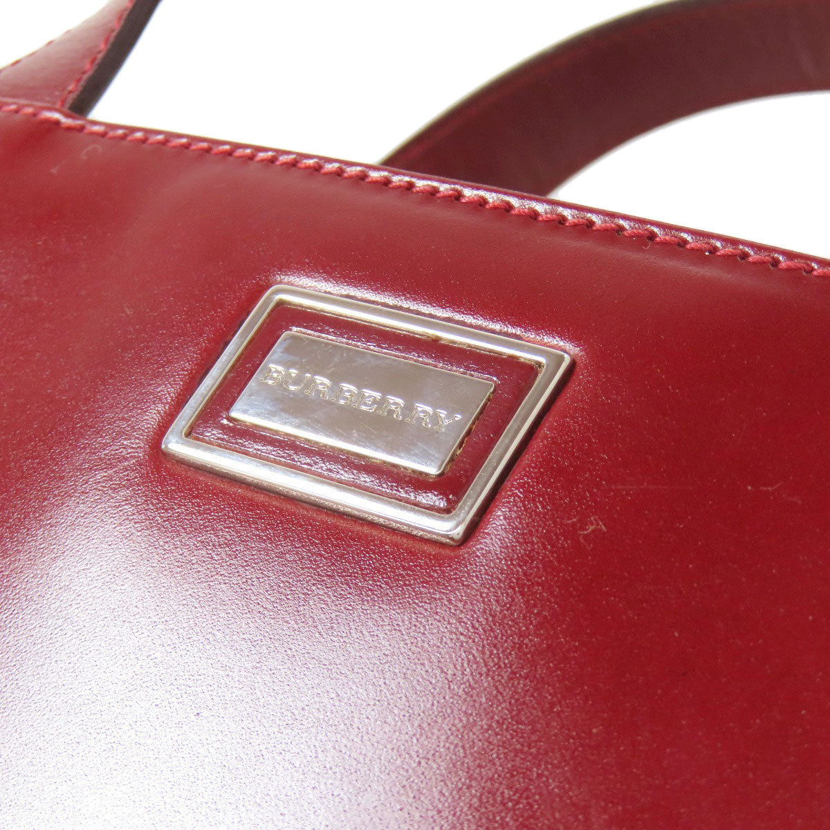 BURBERRY Handbag leather Red logo