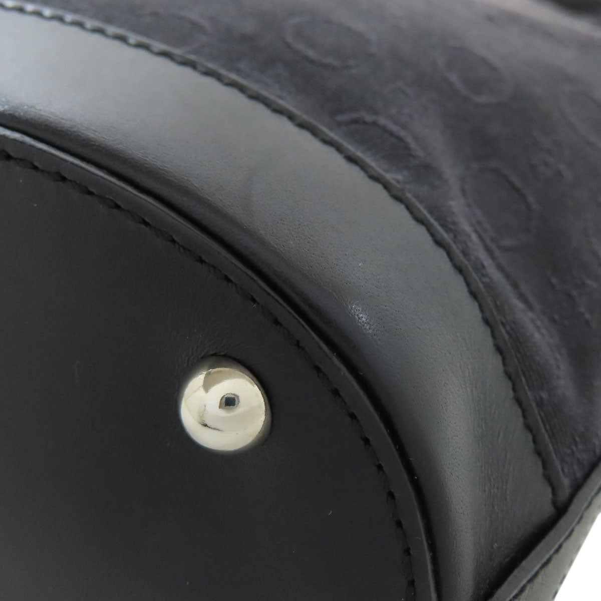 CELINE Handbag canvas black C Macadam