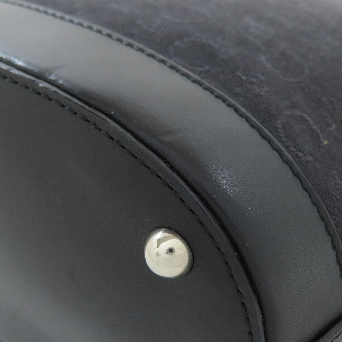 CELINE Handbag canvas black C Macadam