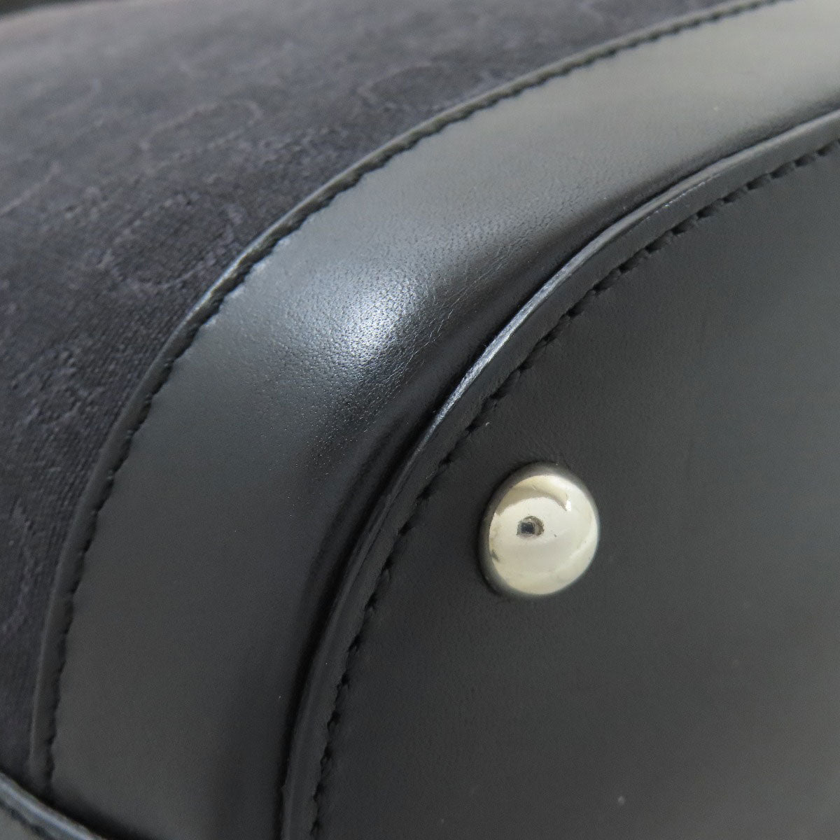 CELINE Handbag canvas black C Macadam