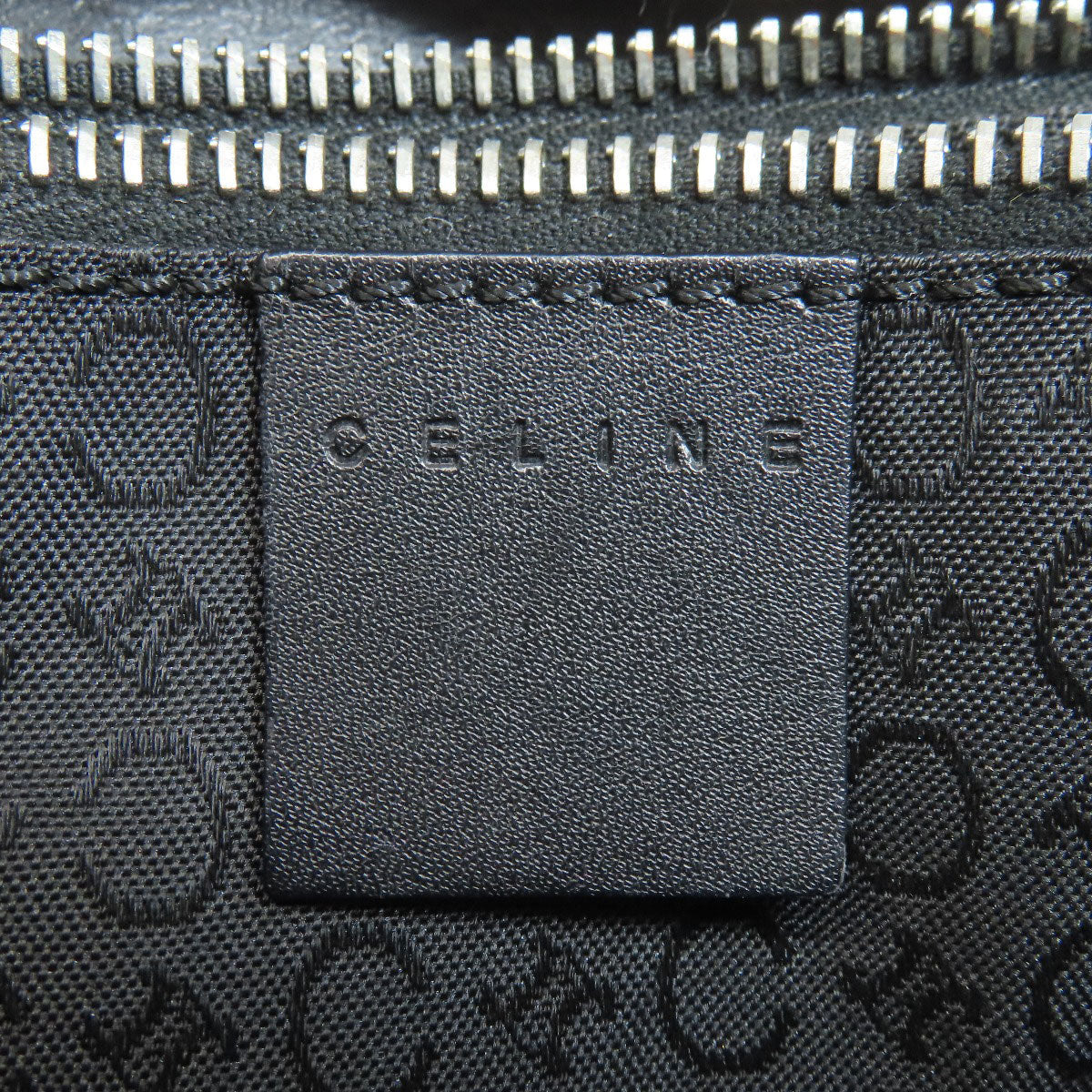 CELINE Handbag canvas black C Macadam