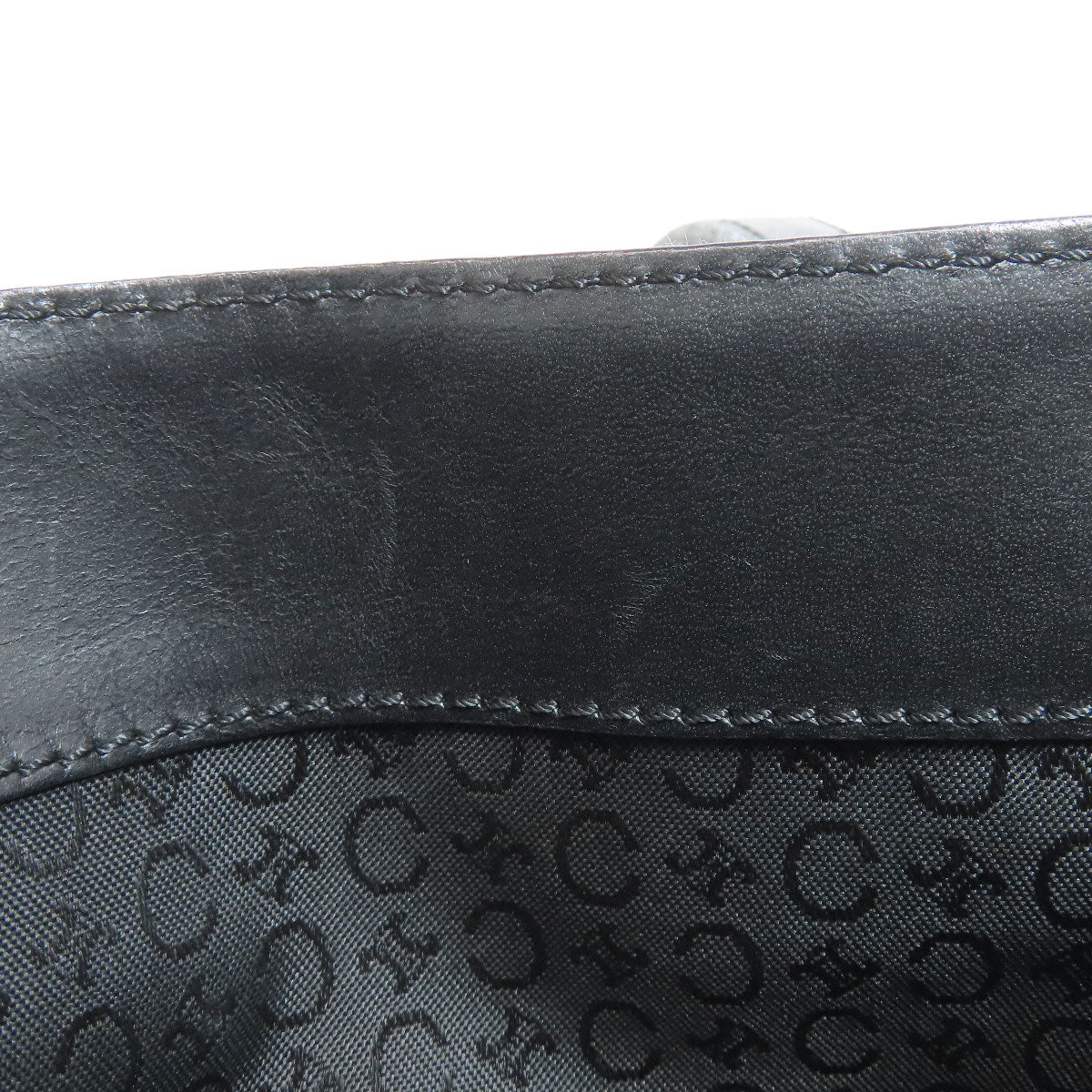 CELINE Handbag canvas black C Macadam