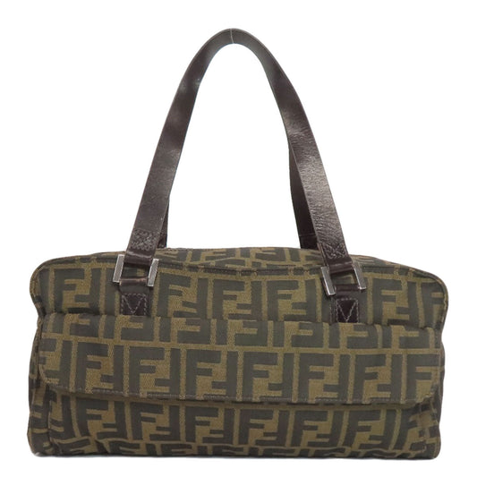 FENDI Handbag canvas Brown Zucca Pattern