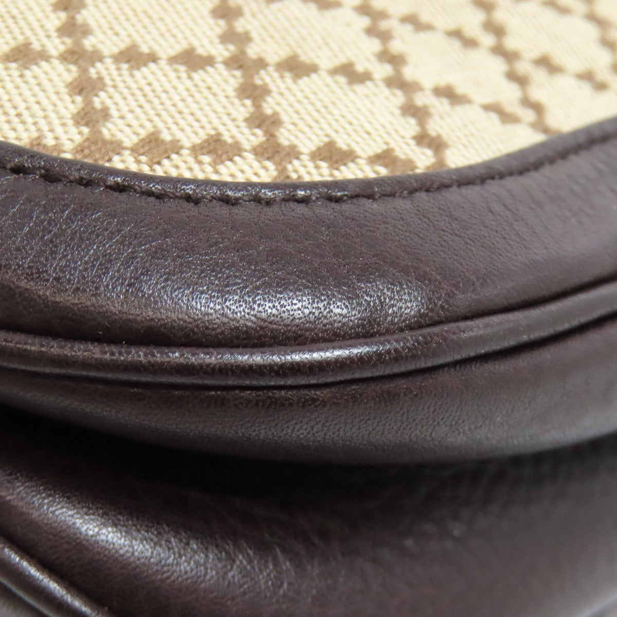 GUCCI Shoulder Bag 251820 canvas Brown Diamante ChainShoulder