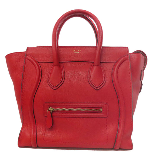 CELINE Handbag Calfskin Red Luggage mini
