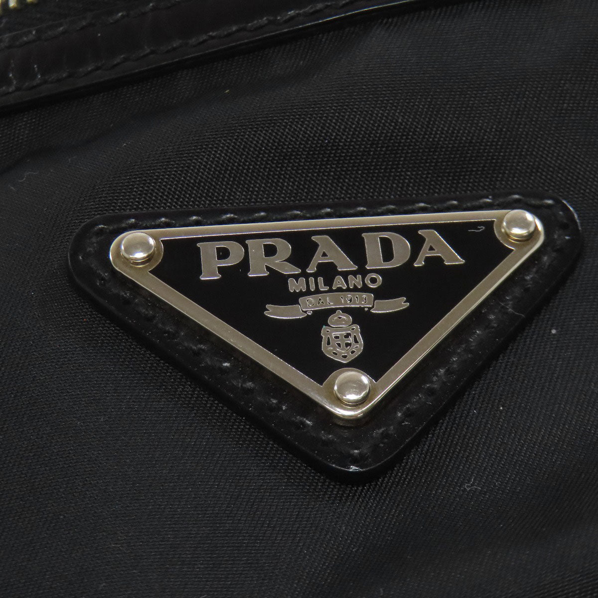 PRADA Shoulder Bag Nylon black logoMetal